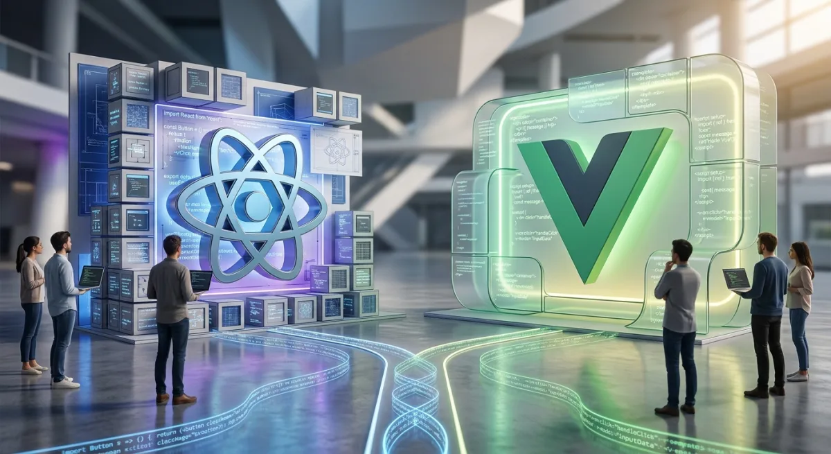 React در برابر Vue.js: راهنمای انتخاب فریم‌ورک فرانت‌اند